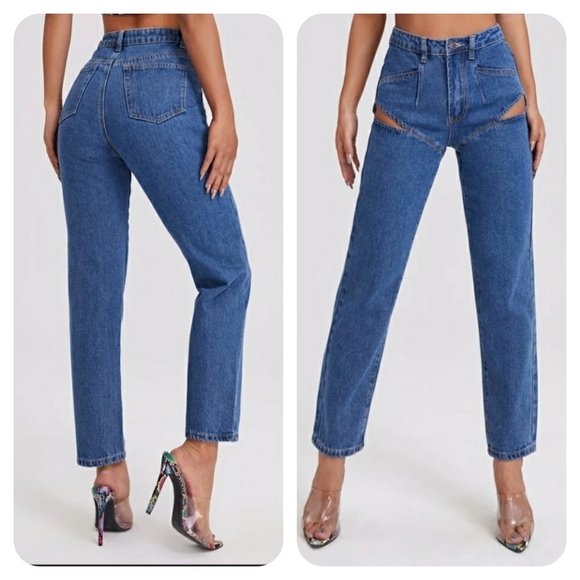 SHEIN Mom Jeans with Cutouts - Picture 4 of 8